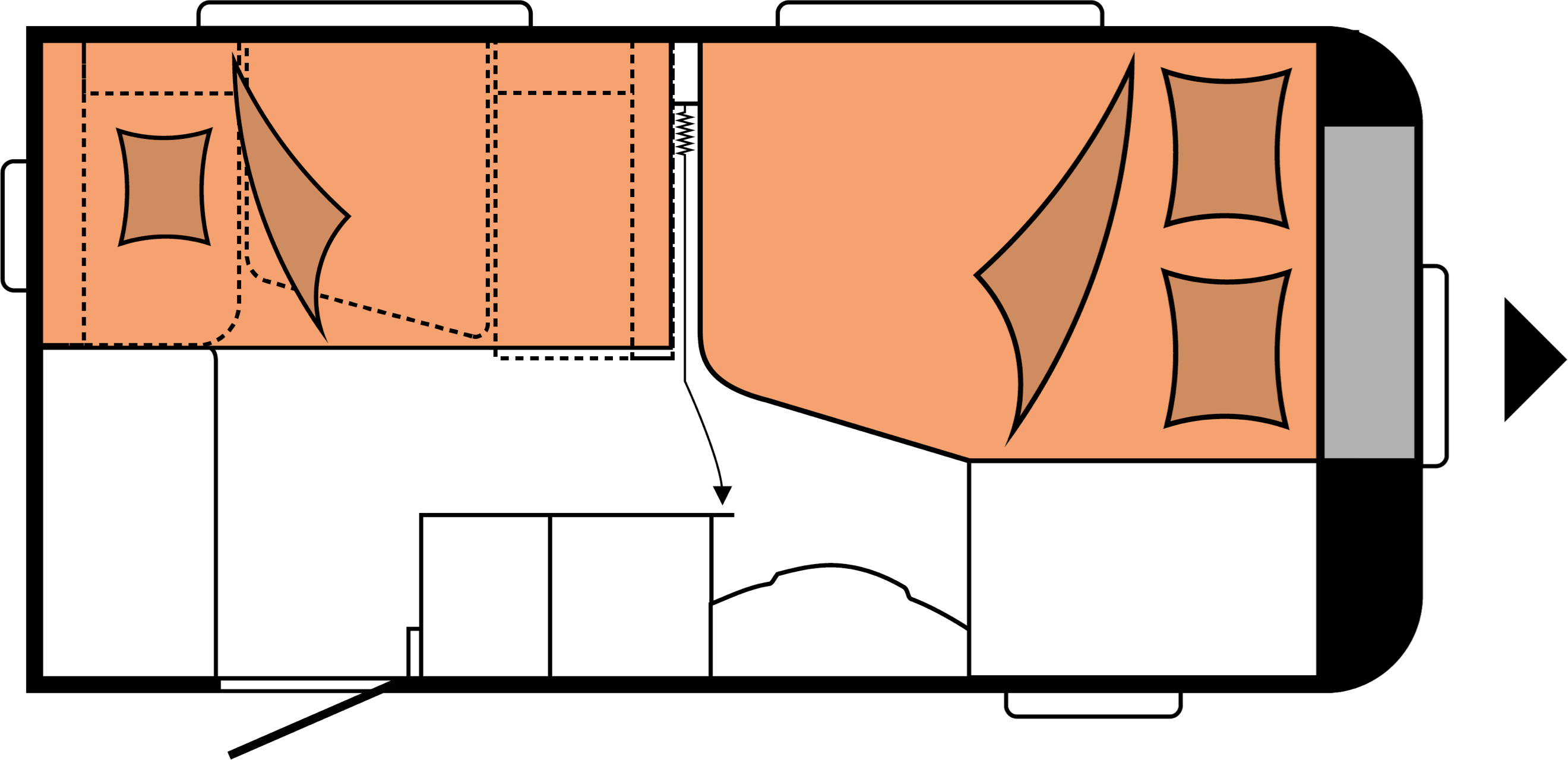 Layout 2023 Hobby De Luxe 400 SFe Nachtweergave