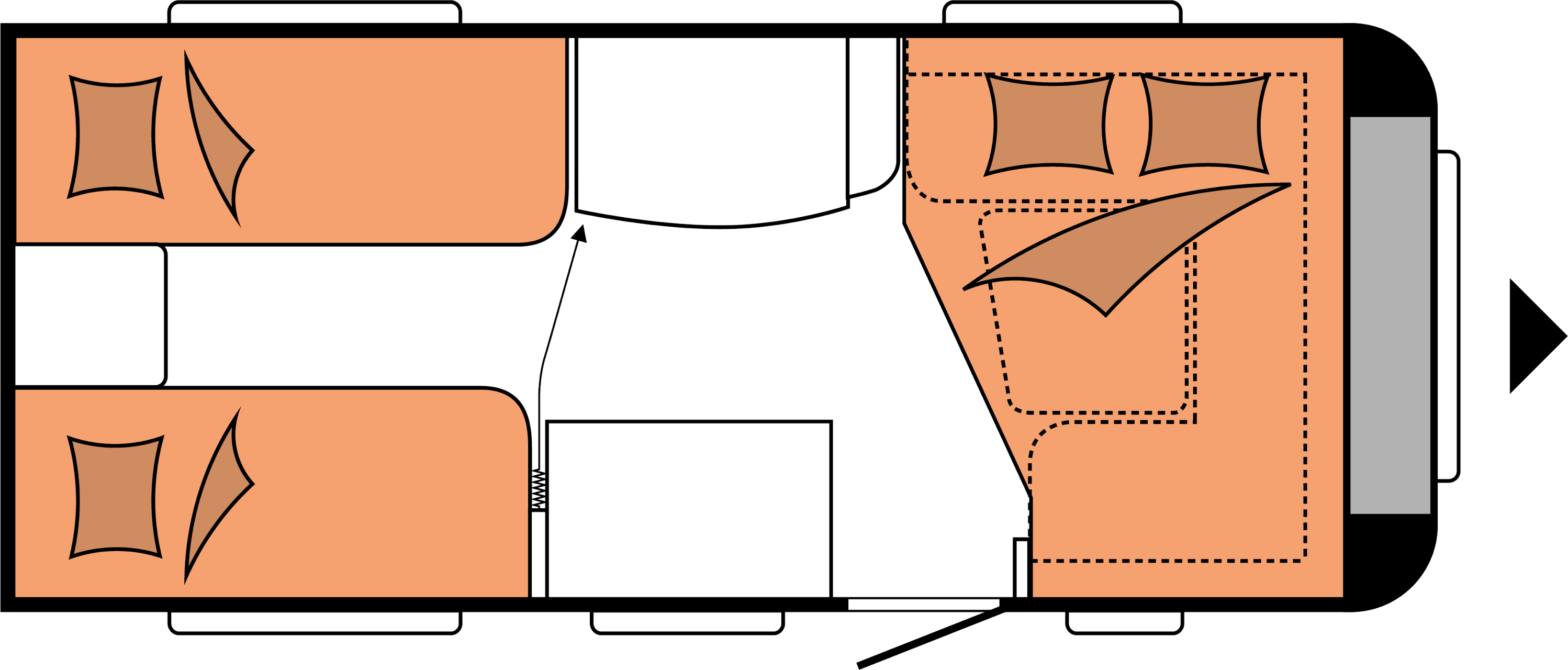 Layout 2023 Hobby De Luxe 460 LU Nachtweergave