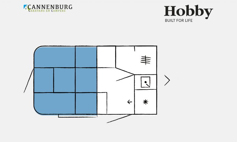 Hobby Beachy 360 model 2023 Layout Nachtweergave