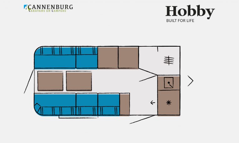 Hobby Beachy 420 model 2023 Layout Dagweergave