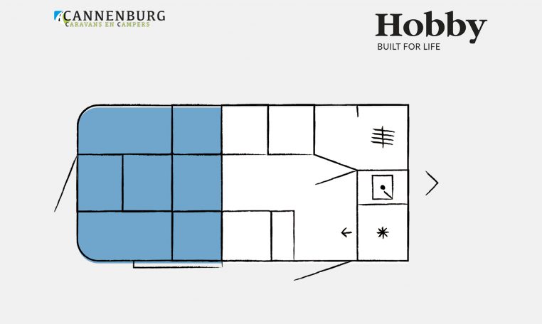 Hobby Beachy 420 model 2023 Layout Nachtweergave