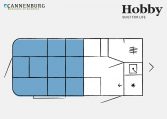 Hobby Beachy 450 model 2023 Layout Nachtweergave