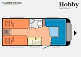 Hobby De Luxe 460 LU model 2023 Layout Dagweergave