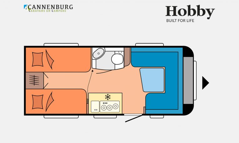 Hobby De Luxe 460 LU model 2023 Layout Dagweergave