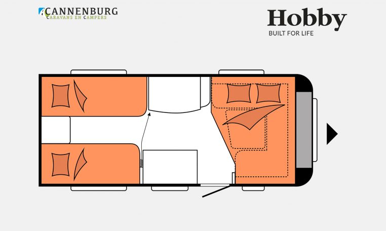 Hobby De Luxe 460 LU model 2023 Layout Nachtweergave