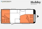 Hobby De Luxe 460 UFe model 2023 Layout Nachtweergave