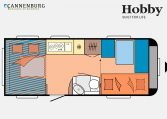 Hobby De Luxe 515 UHK model 2023 Layout Dagweergave