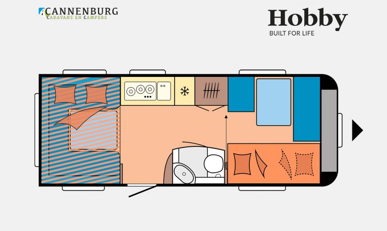 Hobby De Luxe 515 UHK model 2023 Layout Dagweergave