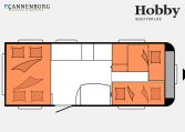 Hobby De Luxe 515 UHK model 2023 Layout Nachtweergave