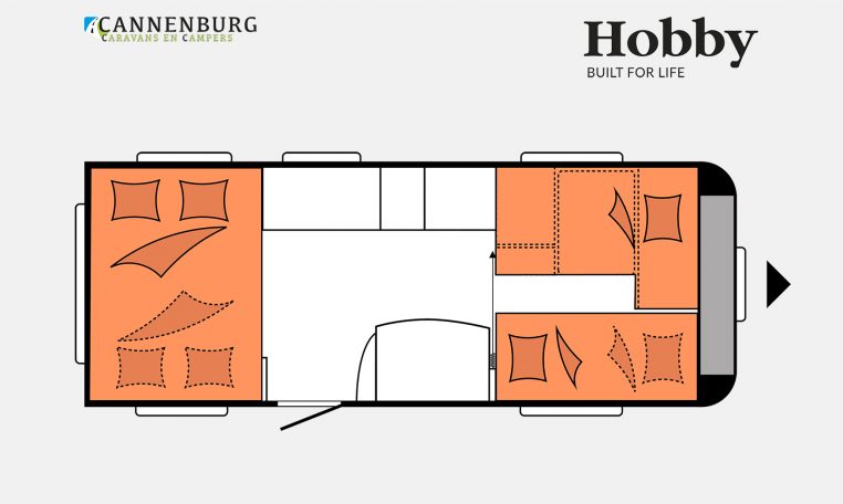 Hobby De Luxe 515 UHK model 2023 Layout Nachtweergave