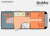 Hobby De Luxe 515 UHL model 2023 Layout Dagweergave