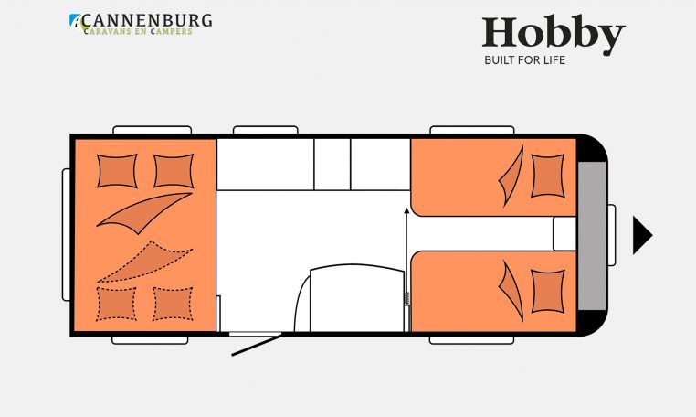 Hobby De Luxe 515 UHL model 2023 Layout Nachtweergave