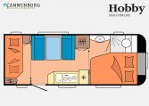 Hobby De Luxe 540 KMFe model 2023 Layout Dagweergave