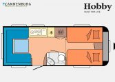 Hobby De Luxe 540 UL model 2023 Layout Dagweergave