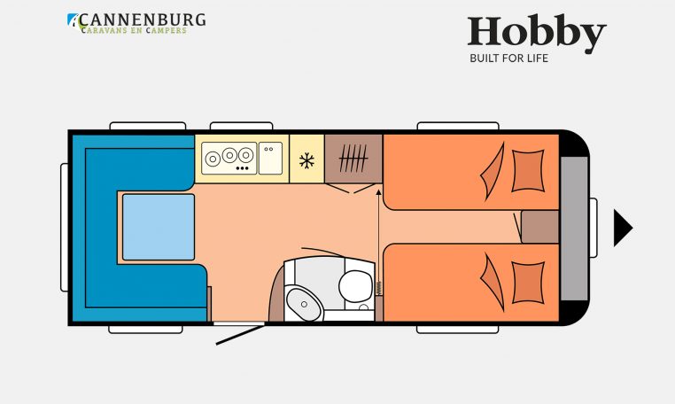 Hobby De Luxe 540 UL model 2023 Layout Dagweergave