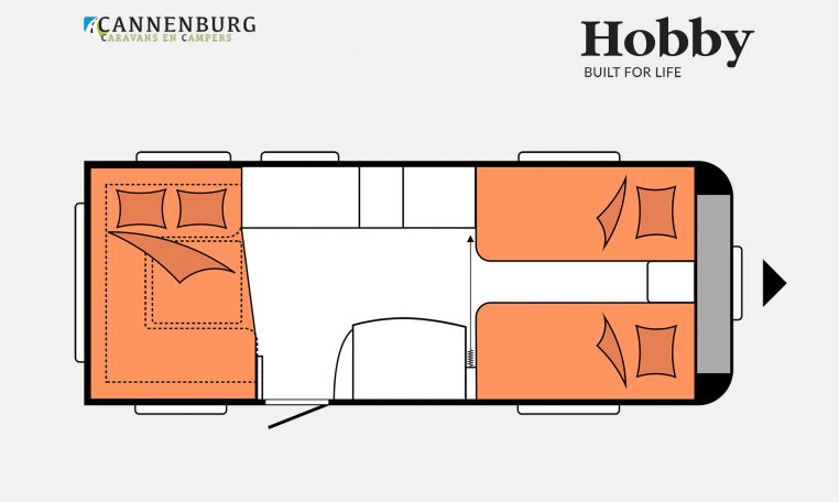 Hobby De Luxe 540 UL model 2023 Layout Nachtweergave