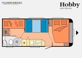 Hobby De Luxe 545 KMF model 2023 Layout Dagweergave