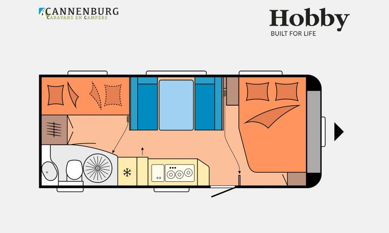 Hobby De Luxe 545 KMF model 2023 Layout Dagweergave