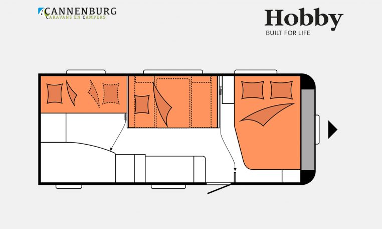 Hobby Excellent Edition 545 KMF model 2023 Layout Nachtweergave