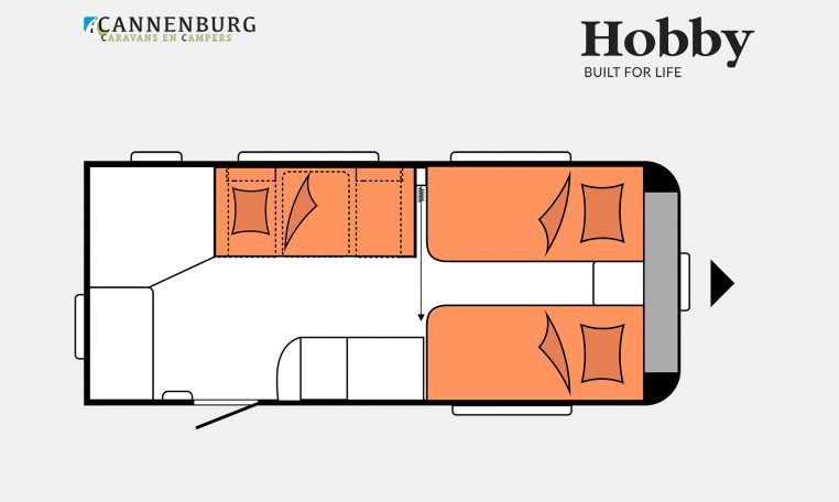 Hobby Excellent 460 SL model 2023 Layout Nachtweergave