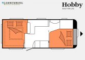 Hobby Excellent 560 CFe model 2023 Layout Nachtweergave