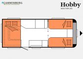 Hobby Maxia 585 UL model 2023 Layout Nachtweergave