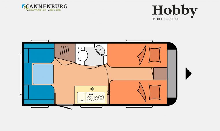 Hobby OnTour 460 DL model 2023 Layout Dagweergave