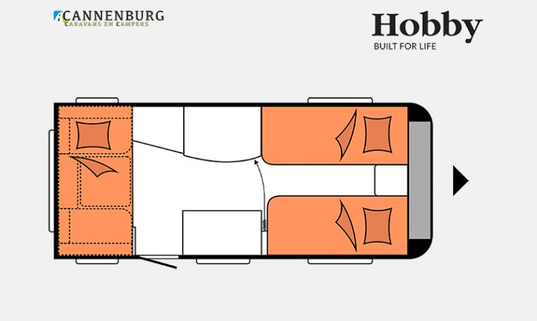 Hobby OnTour 460 DL model 2023 Layout Nachtweergave