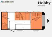 Hobby OnTour 470 KMF model 2023 Layout Nachtweergave