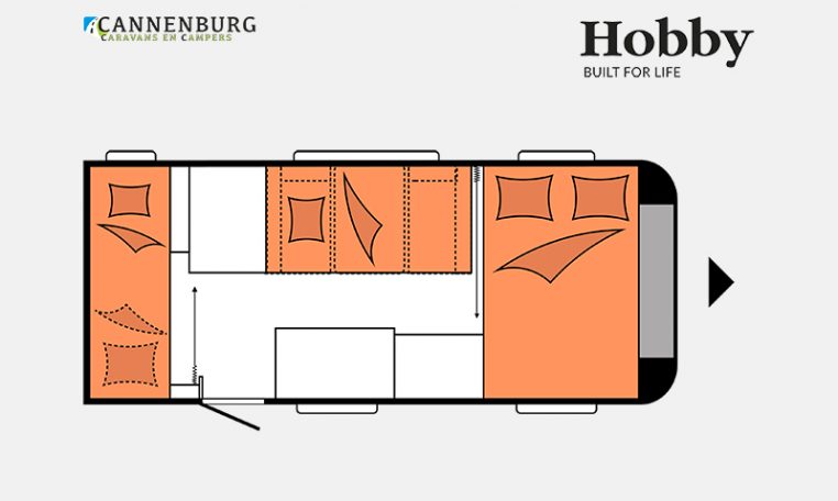 Hobby OnTour 470 KMF model 2023 Layout Nachtweergave