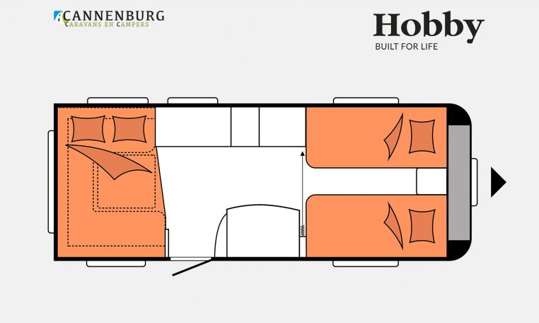 Hobby Prestige 540 UL model 2023 Layout Nachtweergave