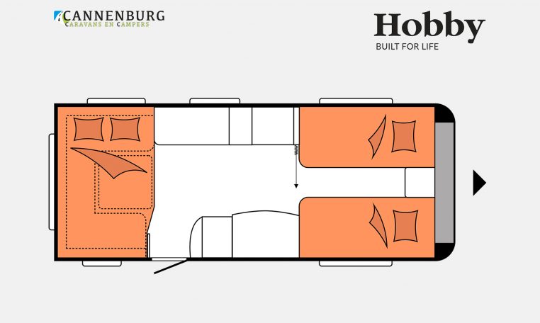 Hobby Prestige 560 UL model 2023 Layout Nachtweergave