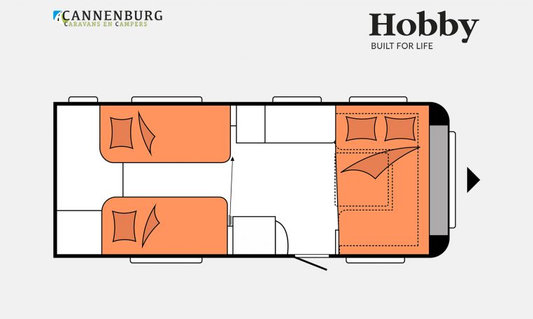 Hobby Prestige 560 WLU model 2023 Layout Nachtweergave