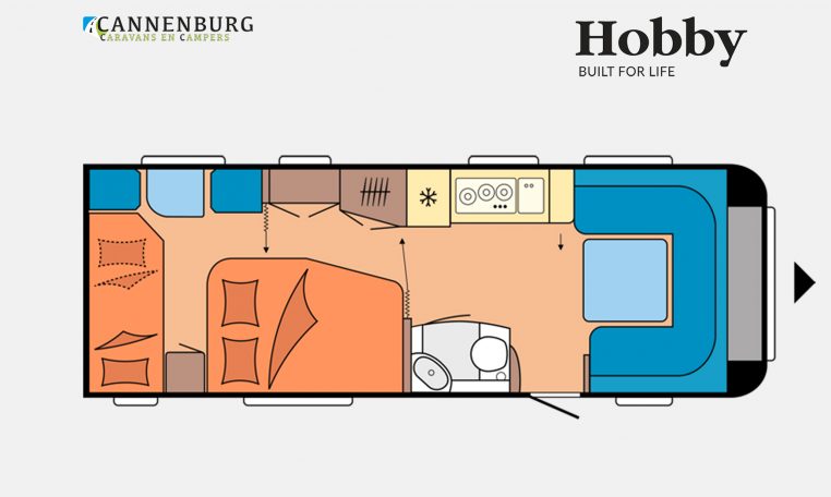 Hobby Prestige 650 KFU model 2023 Layout Dagweergave