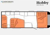 Hobby Prestige 650 KFU model 2023 Layout Nachtweergave