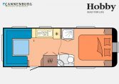 Hobby Prestige 650 UFf model 2023 Layout Dagweergave