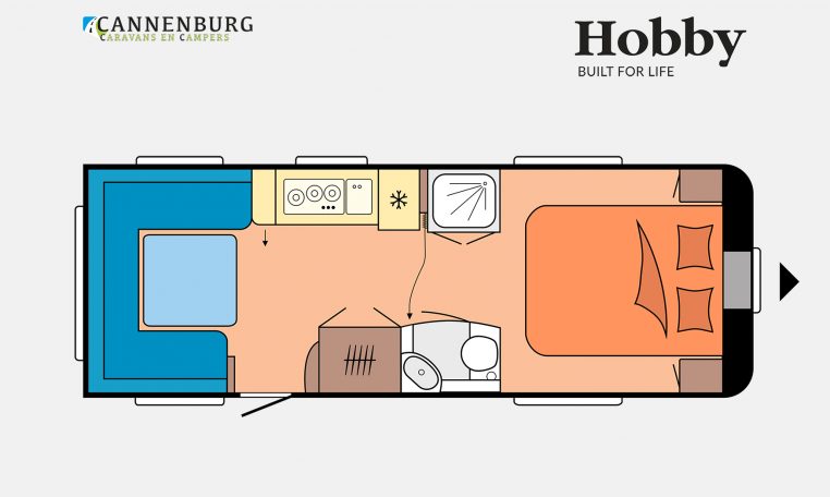 Hobby Prestige 650 UFf model 2023 Layout Dagweergave