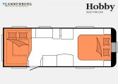 Hobby Prestige 650 UFf model 2023 Layout Nachtweergave