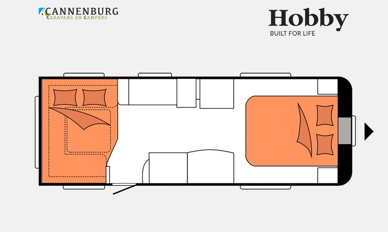 Hobby Prestige 650 UFf model 2023 Layout Nachtweergave