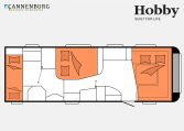 Hobby Prestige 720 KWFU model 2023 Layout Nachtweergave