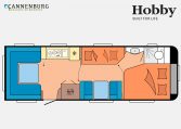 Hobby Prestige 720 UKFe model 2023 Layout Dagweergave