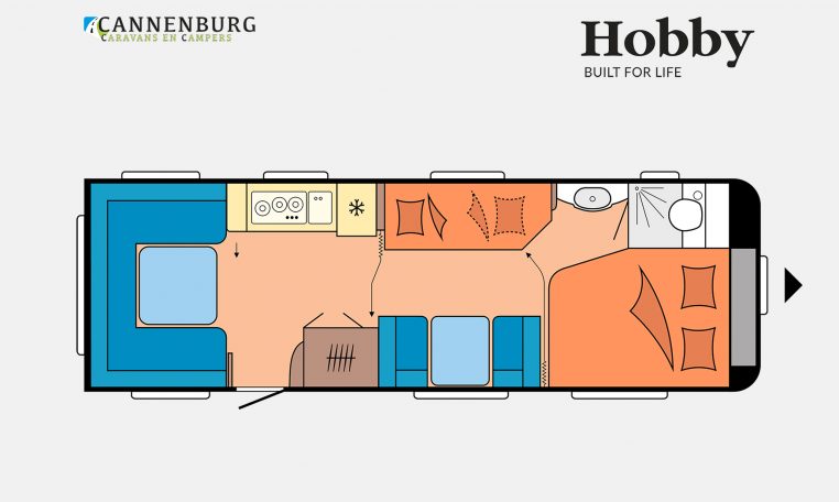 Hobby Prestige 720 UKFe model 2023 Layout Dagweergave