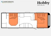 Hobby Prestige 720 WQC model 2023 Layout Nachtweergave