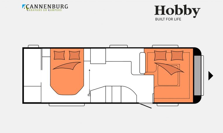 Hobby Prestige 720 WQC model 2023 Layout Nachtweergave