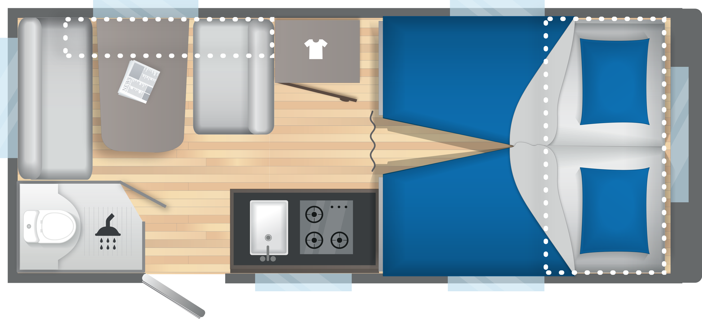 Layout 2023 Caravelair Alba Style 472 Dagweergave