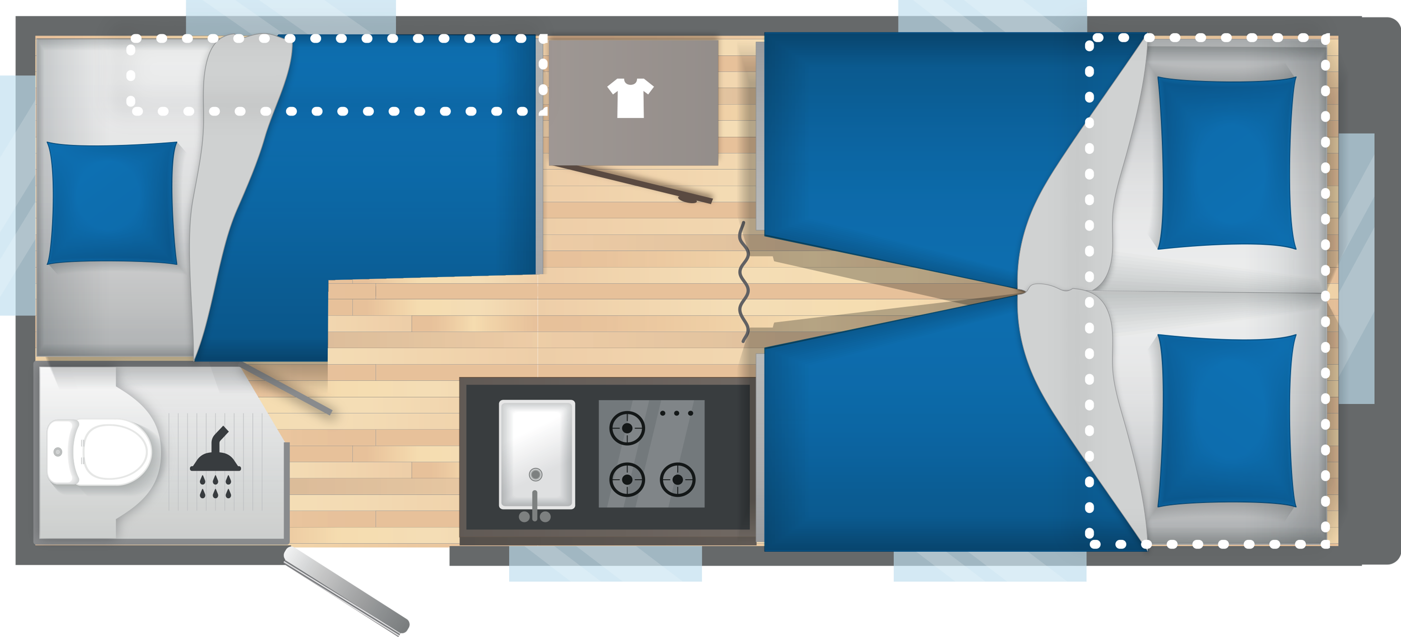 Layout 2023 Caravelair Alba Style 472 Nachtweergave