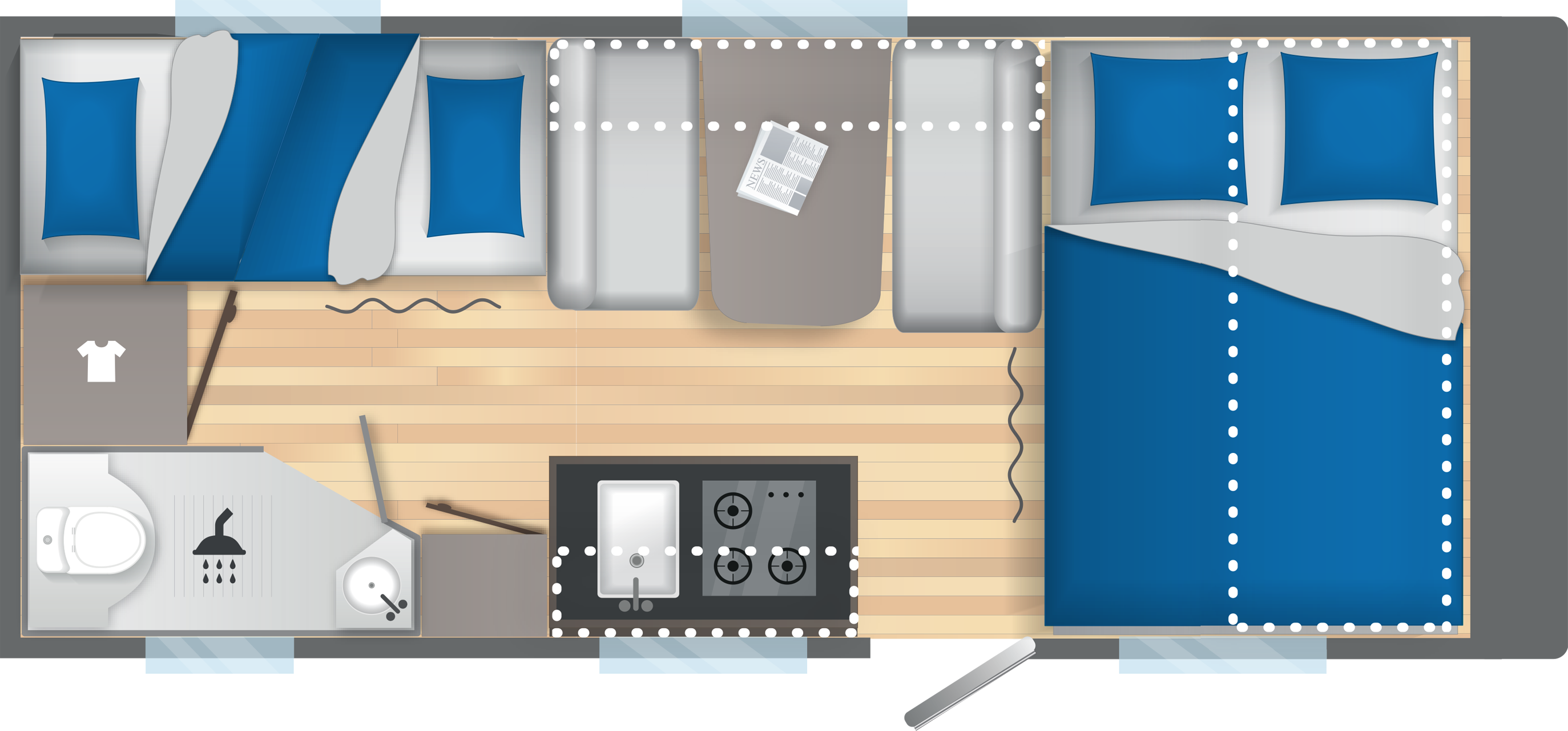 Layout 2023 Caravelair Alba Style 496 Family Dagweergave