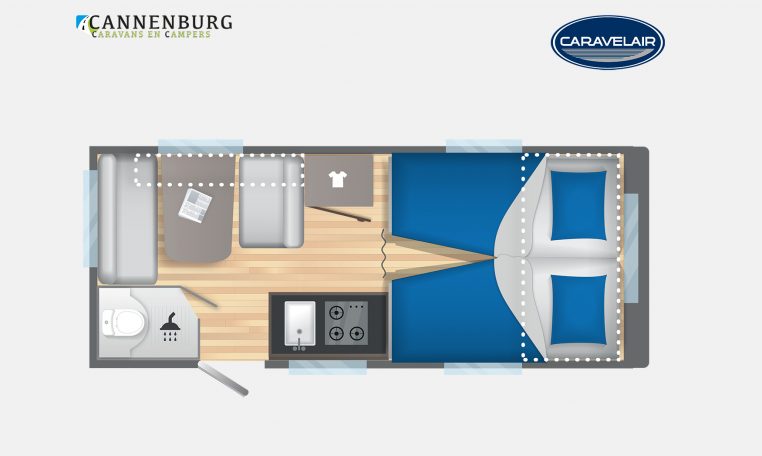 Caravelair Alba Style 472 model 2023 Layout Dagweergave