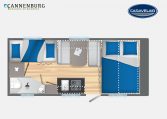 Caravelair Alba Style 496 Family model 2023 Layout Dagweergave