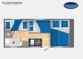 Caravelair Alba Style 496 Family model 2023 Layout Nachtweergave